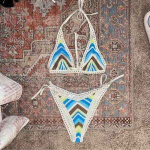 AERIE Crochet Triangle String Bikini Set